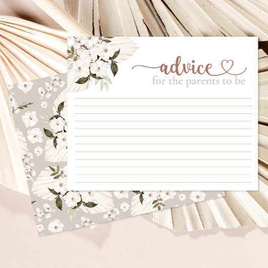 Neutral Boho Baby Shower Advice Card