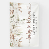 Neutral Boho Baby Shower Banner - Baby in Bloom (Vertikal)