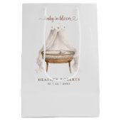 Neutral Boho Baby Shower Geschenktasche Mittlere Geschenktüte (Rückseite)