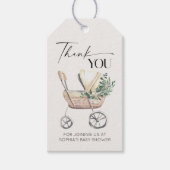 Neutral Boho Baby Stroller Babydusche Geschenkanhänger (Vorderseite)