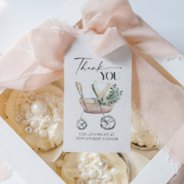 Neutral Boho Baby Stroller Babydusche Geschenkanhänger