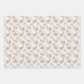 Neutral Boho Bear Moon Babydusche Geschenkpapier Set (Vorderseite)