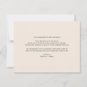Neutral Boho Blush Script Heart Wedding Foto Dankeskarte (Rückseite)