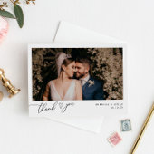 Neutral Boho Blush Simple Wedding Foto Dankeskarte