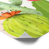 Neutral Boho Cactus Arch Baby Shower Willkommen Poster (Ecke)