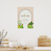 Neutral Boho Cactus Arch Baby Shower Willkommen Poster (Küche)