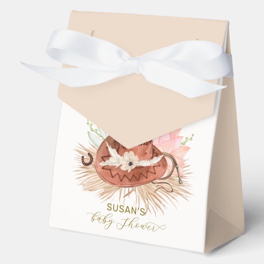 Neutral Boho Cactus Cowboy Hat Baby Shower Geschenkschachtel (Vorderseite)