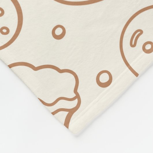 Neutral Boho Christmas Gingerbread Man Beige Fleecedecke (Ecke)