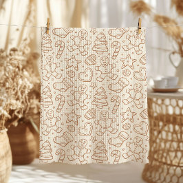 Neutral Boho Christmas Gingerbread Man Beige Geschirrtuch