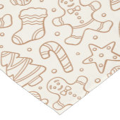 Neutral Boho Christmas Gingerbread Man Beige Kurzer Tischläufer (Ecke)