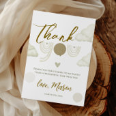 Neutral Boho Cloud First Birthday Thank You Dankeskarte