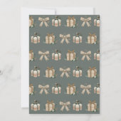 Neutral Boho Coquette Bow Weihnachtsgebäck Party Einladung (Rückseite)