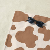 Neutral Boho Cow Print Western Cowgirl Beige Name Strandtuch (Beispiel)