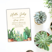 Neutral Boho Desert Cactus Garden Baby Shower Einladung
