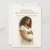 Neutral Boho Elegance Baby Shower Black Mom to Be Einladung (Rückseite)