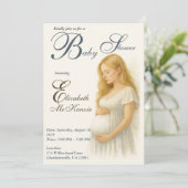 Neutral Boho Elegance Baby Shower Blonde Mom to be Einladung (Stehend Vorderseite)