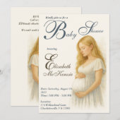 Neutral Boho Elegance Baby Shower Blonde Mom to be Einladung (Vorne/Hinten)