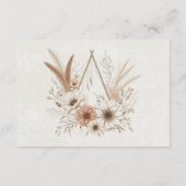 Neutral Boho Floral mit Details Hochzeit Begleitkarte (Rückseite)