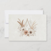 Neutral Boho Floral Wedding RSVP Karte (Rückseite)