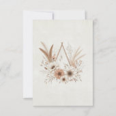 Neutral Boho Floral Wedding RSVP Karte (Rückseite)
