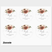 Neutral Boho Floral Wedding Vielen Dank Runder Aufkleber (Blatt)