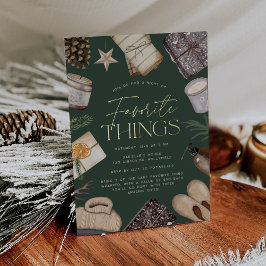 Neutral Boho Holiday Favorite Things Party Folieneinladung