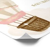 Neutral Boho Hot Air Ballon Babydusche Willkommen Poster (Ecke)