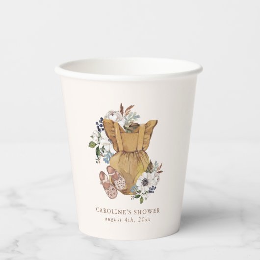 Neutral Boho Kinderzimmer Baby Dusche Pappbecher (Vorderseite)