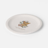 Neutral Boho Kinderzimmer Baby Dusche Pappteller (Schrägansicht)