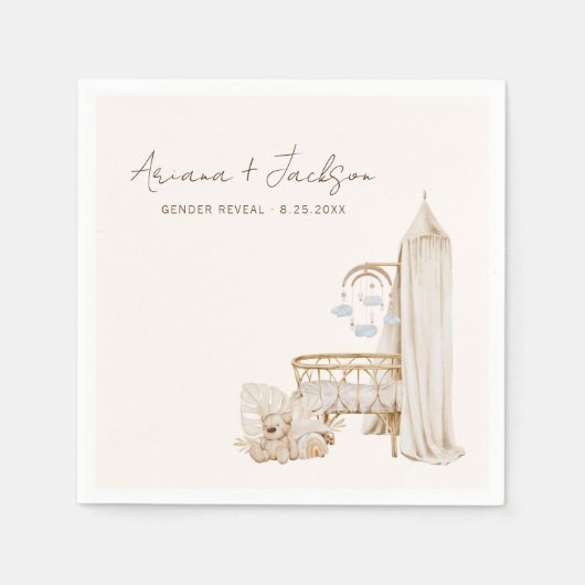 Neutral Boho Kinderzimmer Baby Dusche Serviette (Vorderseite)