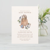 Neutral Boho Kinderzimmer Babydusche Einladung (Stehend Vorderseite)