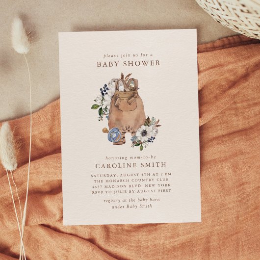 Neutral Boho Kinderzimmer Babydusche Einladung