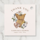 Neutral Boho Kinderzimmer Babydusche Vielen Dank Geschenkanhänger (Rückseite)