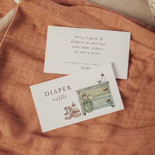 Neutral Boho Kinderzimmer Duschdusche Windeln Raff Begleitkarte