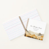 Neutral Boho Mountain Watercolor Wedding Guest Notizblock (Innenseite)