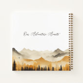 Neutral Boho Mountain Watercolor Wedding Guest Notizblock (Rückseite)