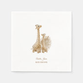 Neutral Boho Pampas Grass Giraffe Babydusche Serviette (Vorderseite)