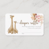 Neutral Boho Pampas Grass Giraffe Diaper Raffle Begleitkarte (Vorderseite)