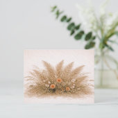 Neutral Boho Pampas Grass Wildflower Arrangement  Postkarte (Stehend Vorderseite)