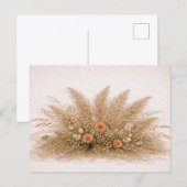 Neutral Boho Pampas Grass Wildflower Arrangement  Postkarte (Vorne/Hinten)