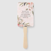 Neutral Boho Pink Peony Pampas Wedding Vielen Dank Fächer (Rückseite)