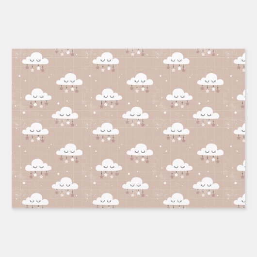 Neutral Boho Rainbow Baby Geschenkpapier Set (Vorderseite 3)