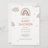 Neutral Boho Rainbow Baby Shower Einladung (Vorderseite)