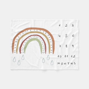 Neutral Boho Rainbow Milestone Fleecedecke