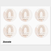 Neutral-Boho-Regenbogen-Wasserfarbe Runder Aufkleber (Blatt)