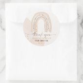 Neutral-Boho-Regenbogen-Wasserfarbe Runder Aufkleber (Tasche)