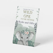 Neutral Boho Safari Baby Dusche Einladung Sockelschild (Vorderseite)