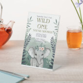 Neutral Boho Safari Baby Dusche Einladung Sockelschild (In SItu)