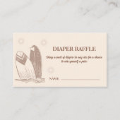 Neutral Boho Surfboard Diaper Raffle Baby Dusche Begleitkarte (Vorderseite)