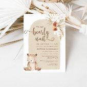 Neutral Boho Teddy Bear Baby Shower Einladung